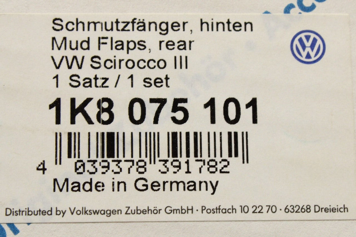 VW Scirocco 2009 -2014 accessory mud flaps (front & rear) 1K8075101/111