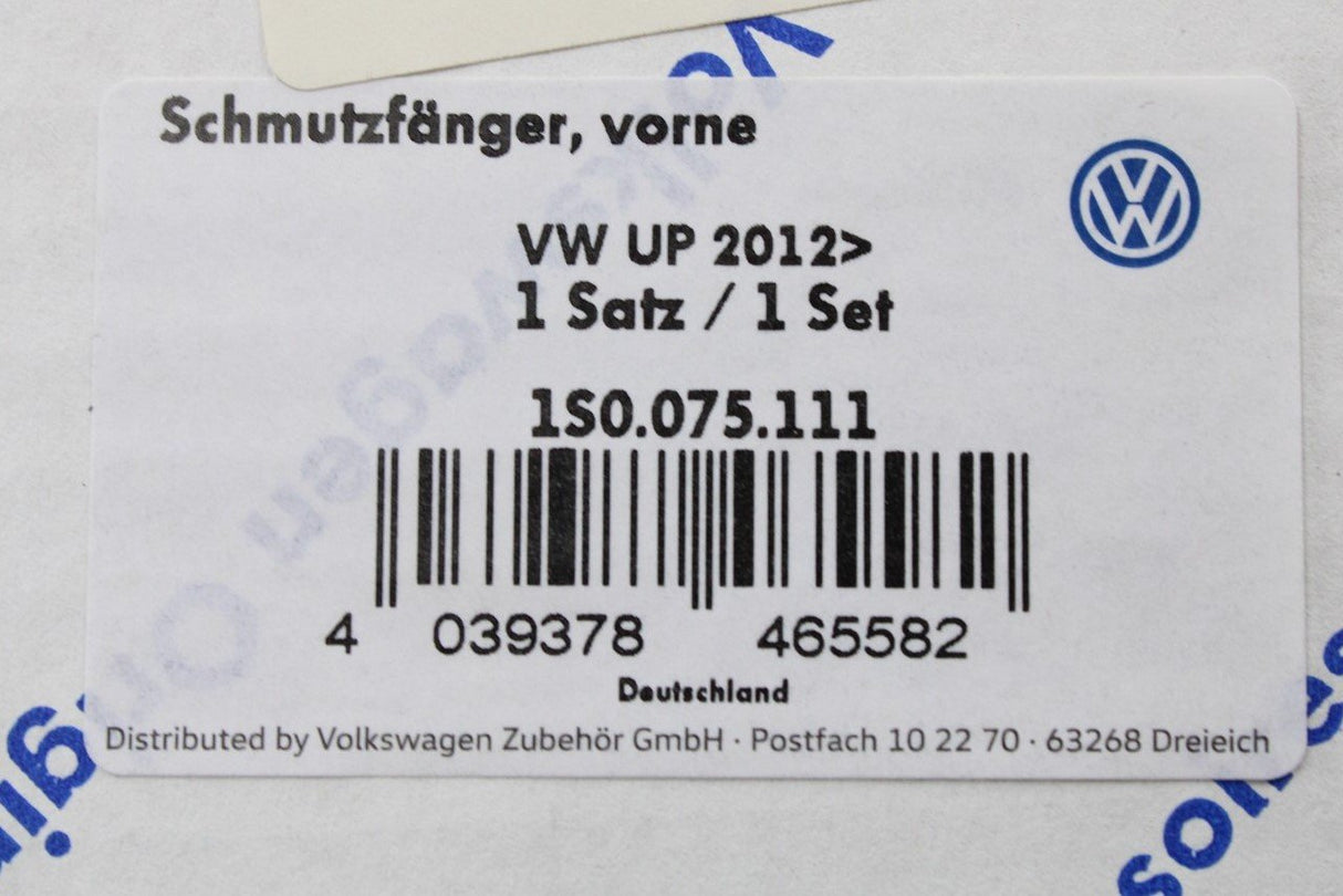 VW Up! 2012-on accessory front mud flaps set 1S0075111