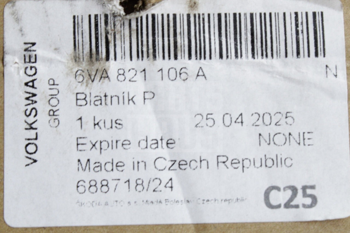 Skoda Fabia 2022-on front wing panel (right) 6VA821106A