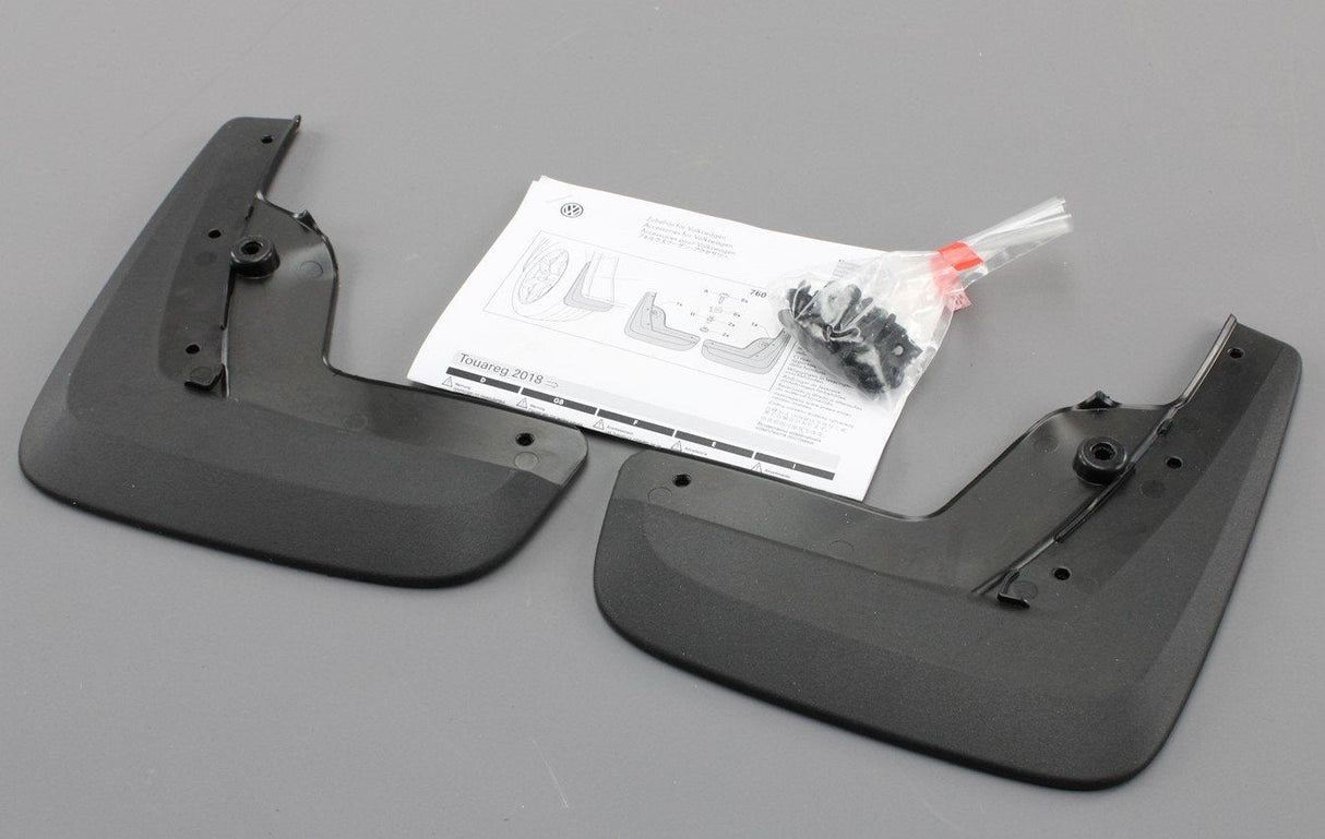 VW Touareg 2018-on accessory front and rear mud flaps set 760075111 / 760075101
