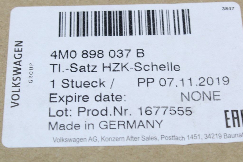 VW Audi Skoda SEAT heater matrix coolant pipes repair kit 4M0898037B