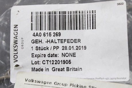 VW Audi Skoda SEAT 95-10 Front brake caliper retaining spring 4A0615269