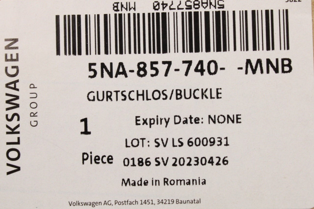 VW Tiguan Audi Q3 RSQ3 rear centre seat belt latch 5NA857740 MNB