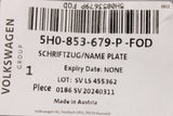 VW Golf MK8 2020-on R-Line front grille badge 5H0853679P FOD