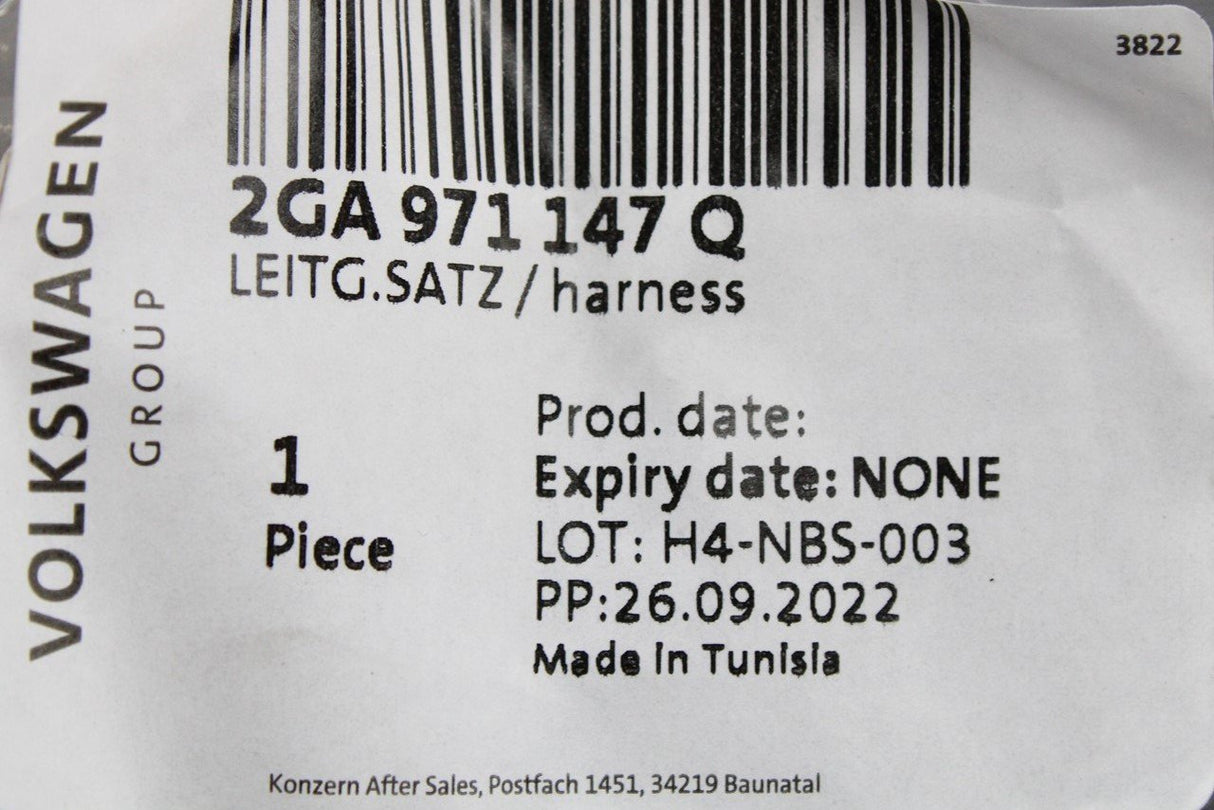 VW T-Roc 2018-on tailgate boot lid wiring loom harness 2GA971147Q