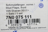 VW Sharan 2011-on accessory mud flaps set (front) 7N0075111