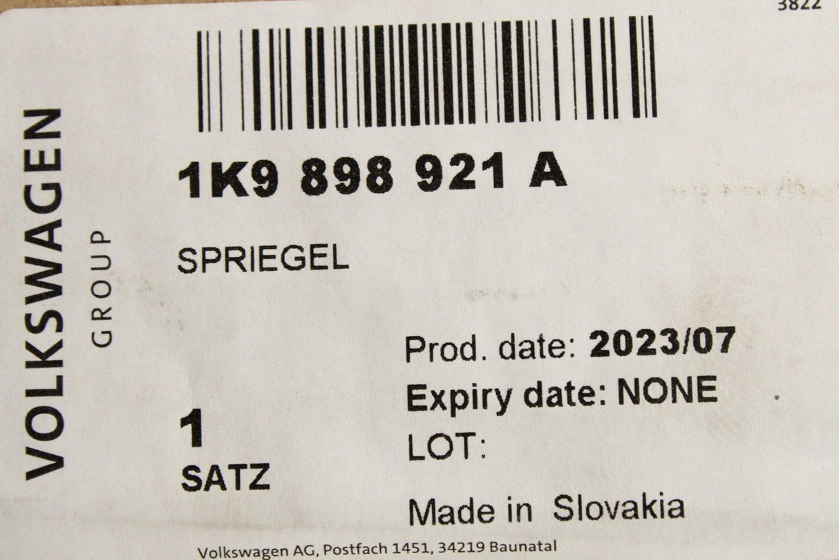 VW Audi Skoda SEAT panoramic sun roof blind roller braces 1K9898921A