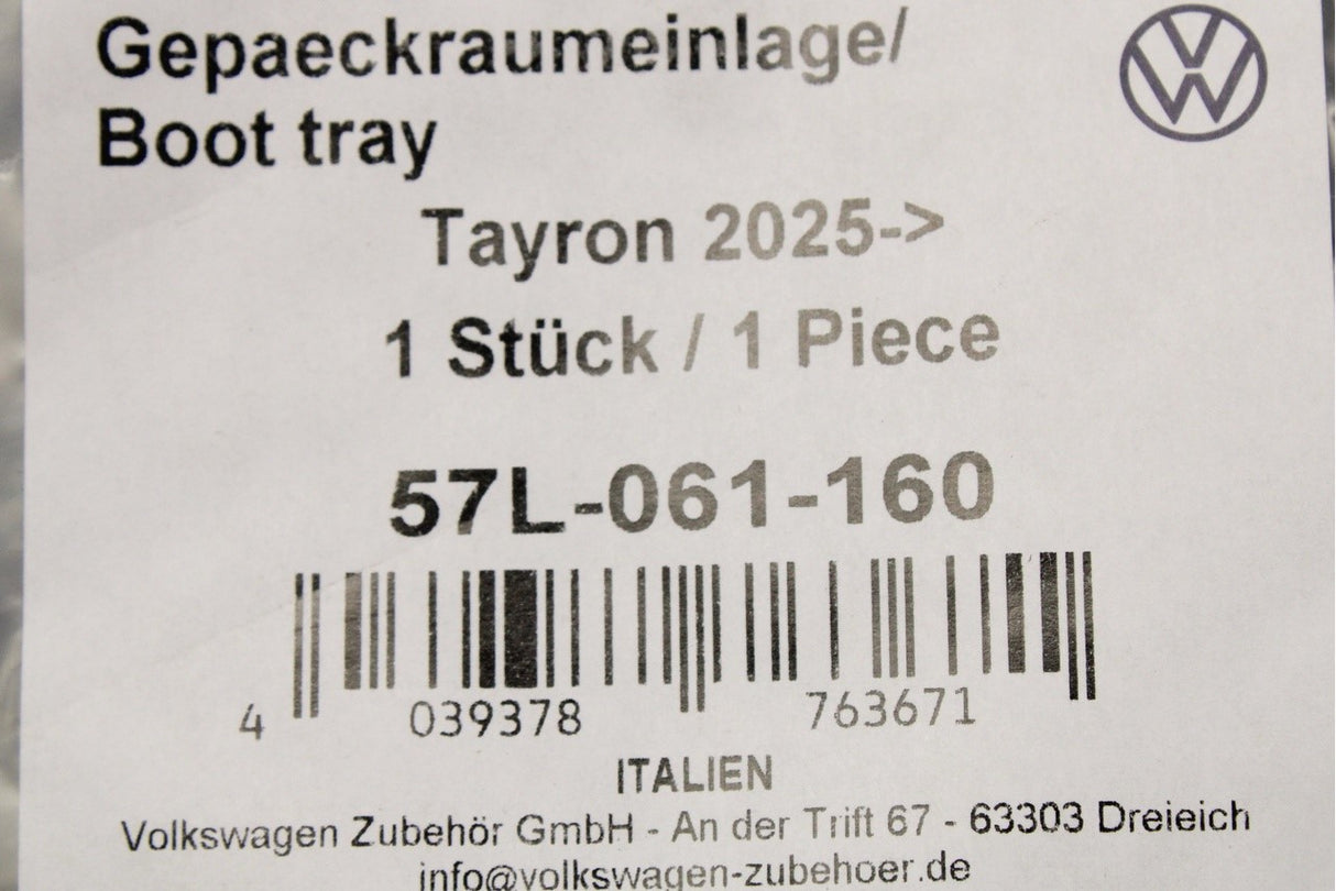 VW Tayron 2025-on foam boot load liner 57L061160