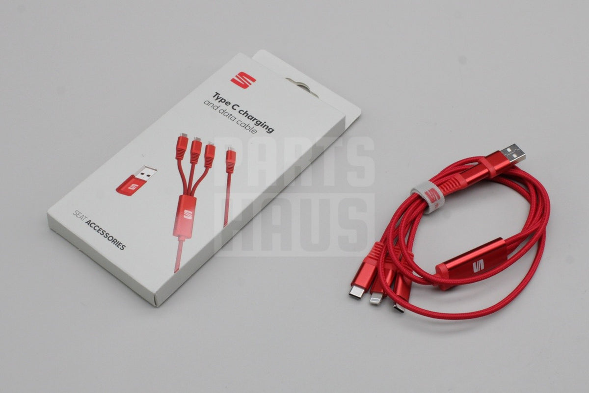 SEAT accessory 3-in-1 USB-C charging cable 000051444BA, view 1