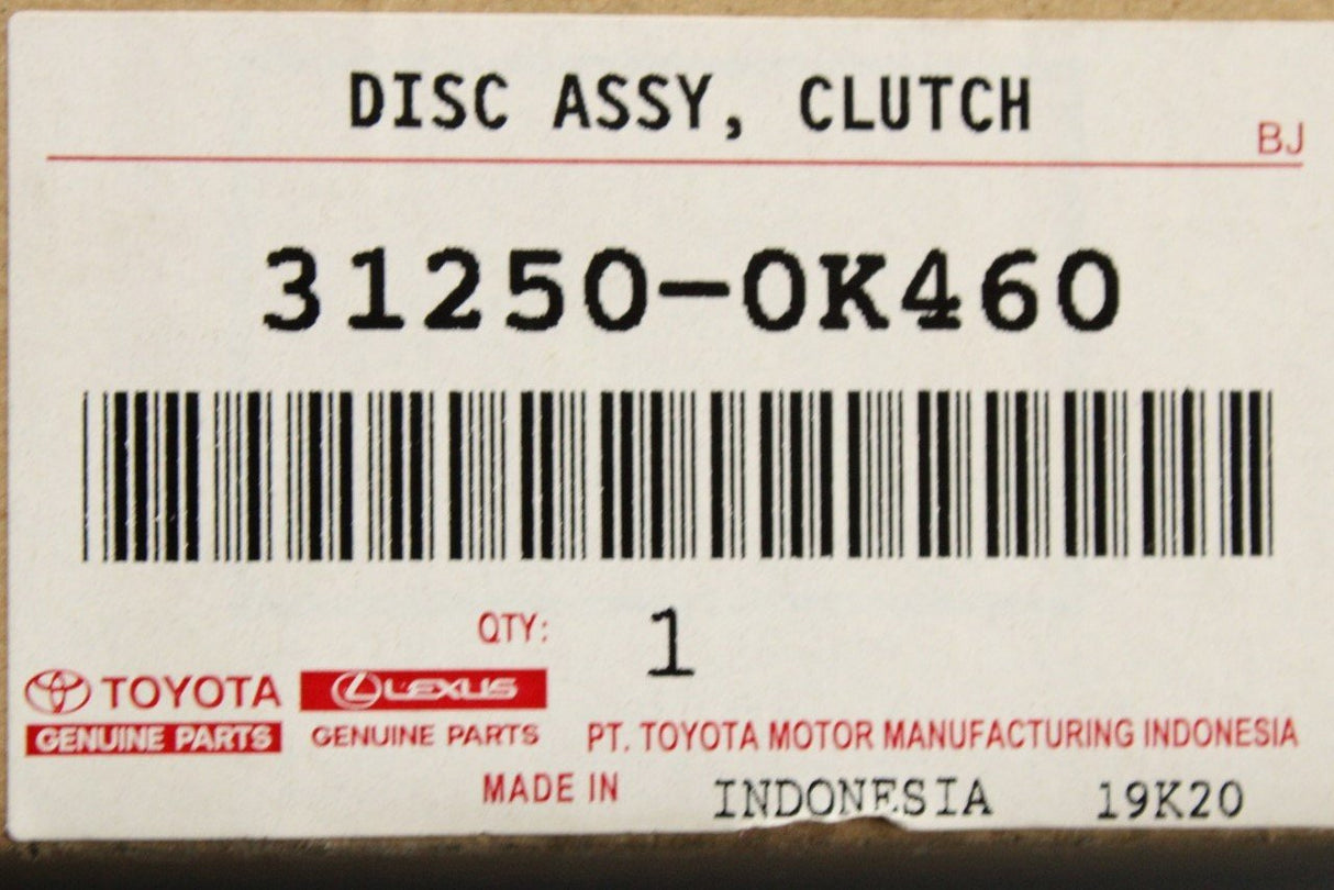 Toyota Fortuner Hilux 2011-2021 clutch friction plate disc 31250-0K460