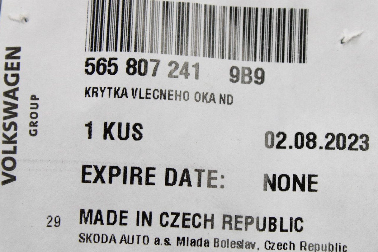 Skoda Kodiaq 2017-on towing eye cover trim (front) 565807241 9B9