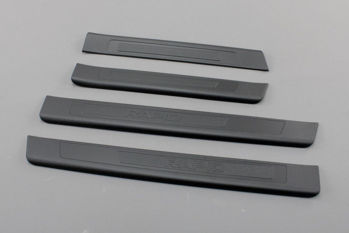 Skoda Rapid 2013-Onward door sill protector set (black) 5JA071303A, view 1