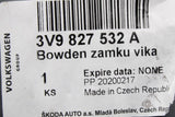 Skoda Superb Karoq Kodiaq boot-lid lock cable (power closing) 3V9827532A