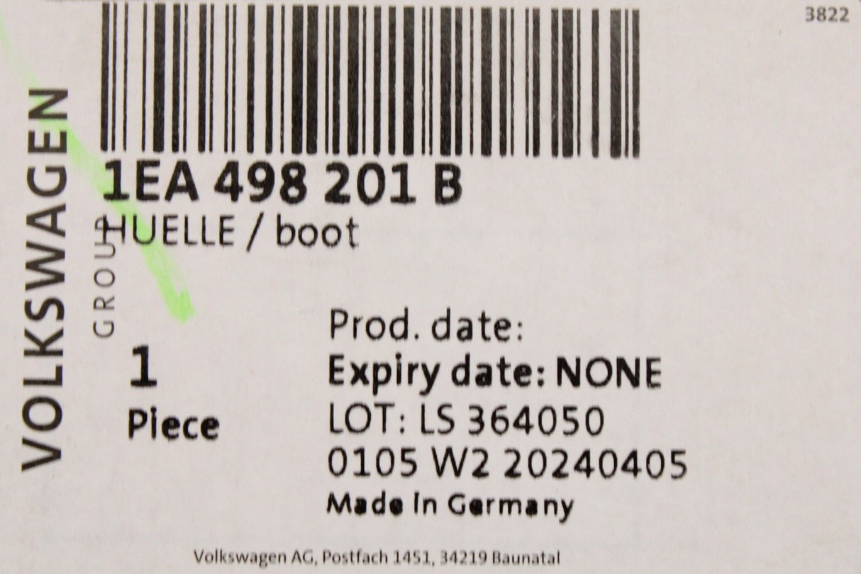 VW ID.4 Audi Skoda Enyaq CUPRA front inner cv boot kit (x1) 1EA498201B