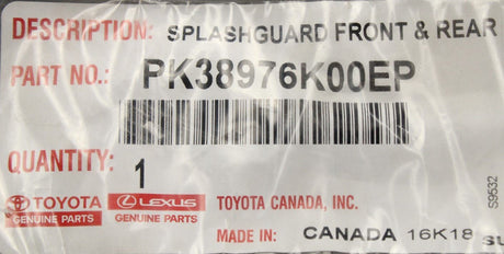 Lexus mud flaps set (front & rear) PK38976K00EP