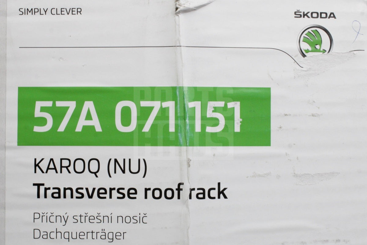 Skoda Karoq 2018-on accessory roof bars set 57A071151