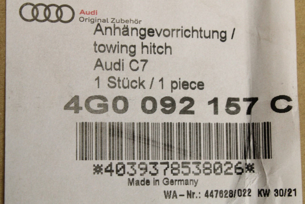 Audi A6 S6 RS6 C7 A7 2013-2018 deployable tow bar hitch 4G0092157C