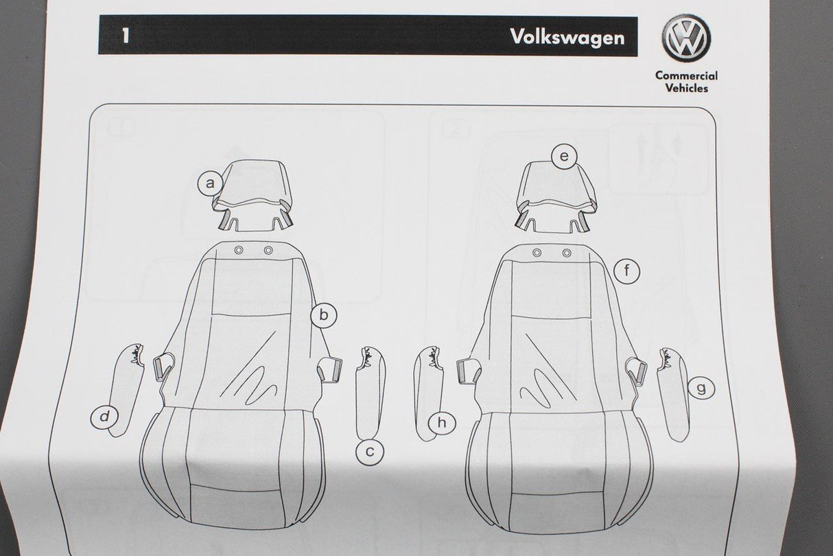 VW Transporter T5.1 2010-15 front captains seat covers set ZGB7E0062001