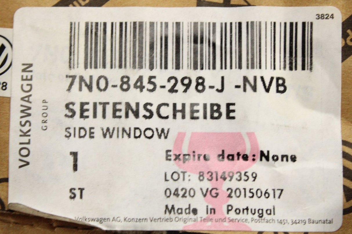 VW Sharan SEAT Alhambra 2011-on side window (rear right) 7N0845298J NVB