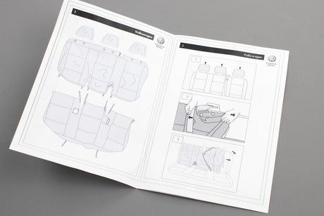 VW Transporter T5 T5.1 rear 3 seat bench seat covers (grey) ZGB7H0062118