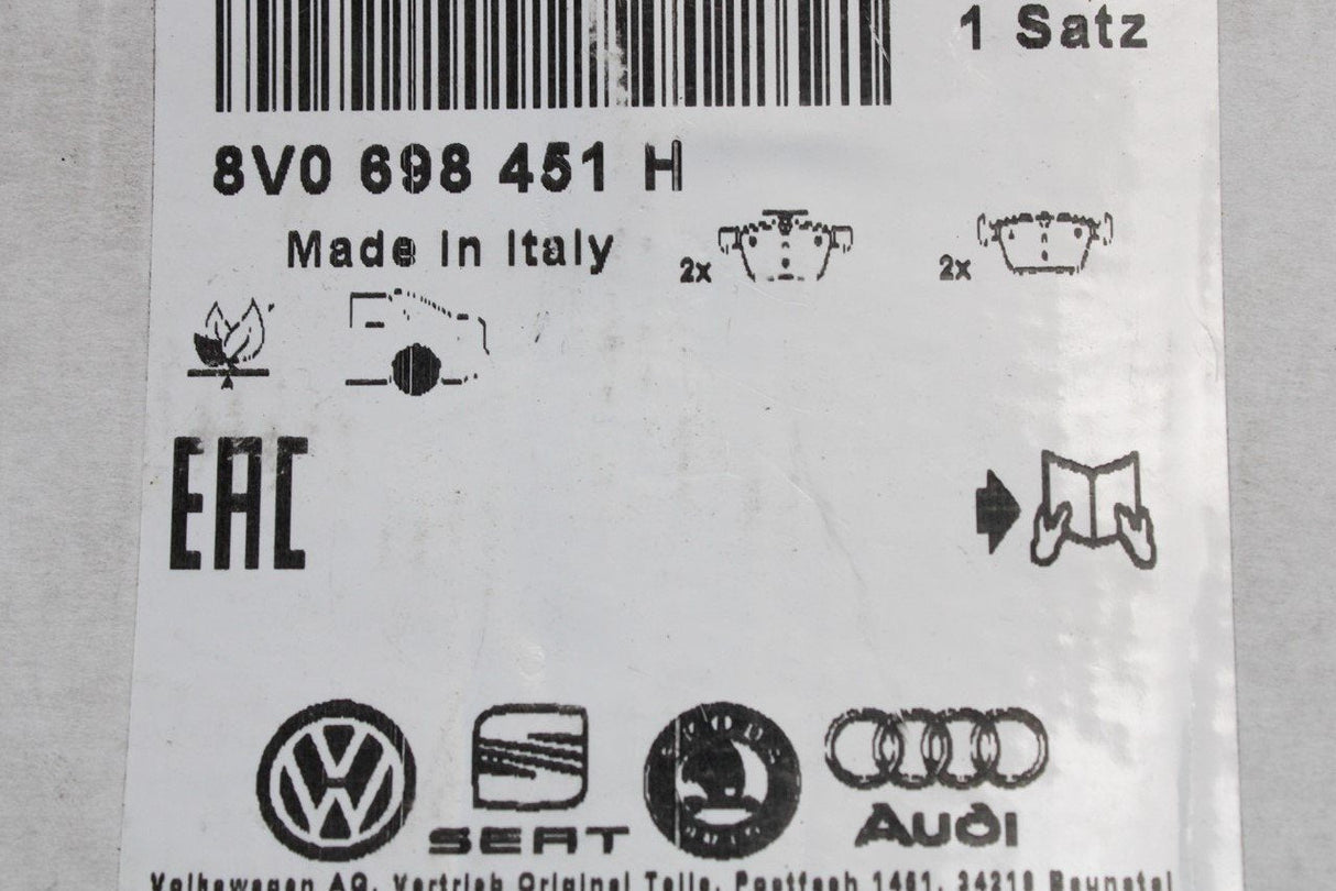VW Golf MK7.5 GTI Jetta GLI Audi A3 S3 TTS Rear brake pads 8V0698451H