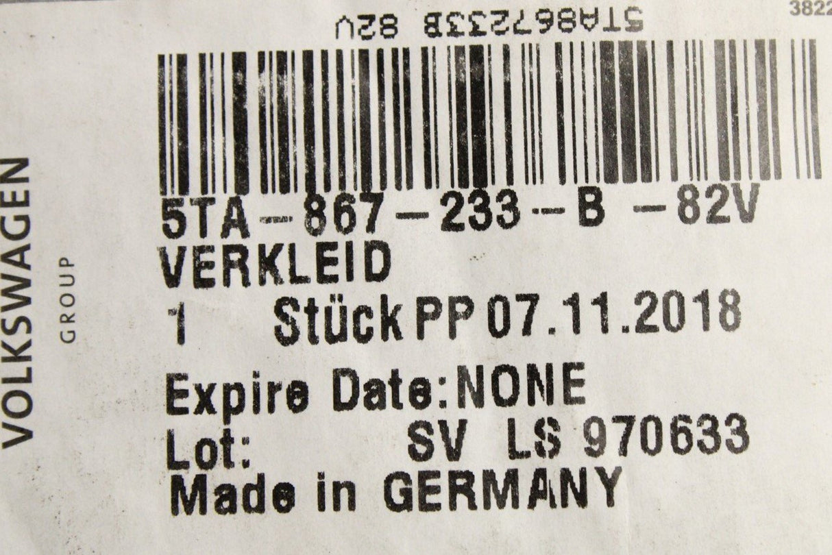 VW Touran 2016-on a-pillar trim (left upper) 5TA867233B 82V