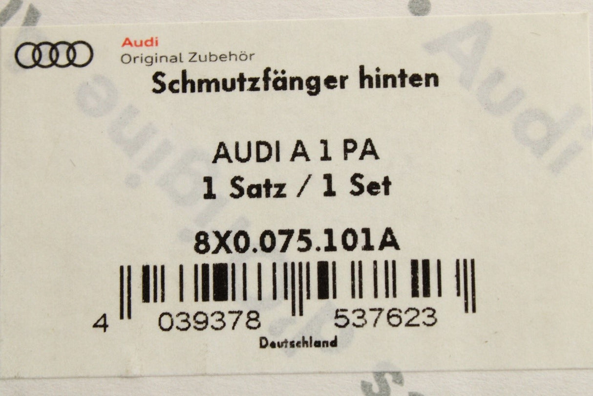 Audi A1 2015-2018 accessory mud flaps (rear) 8X0075101A