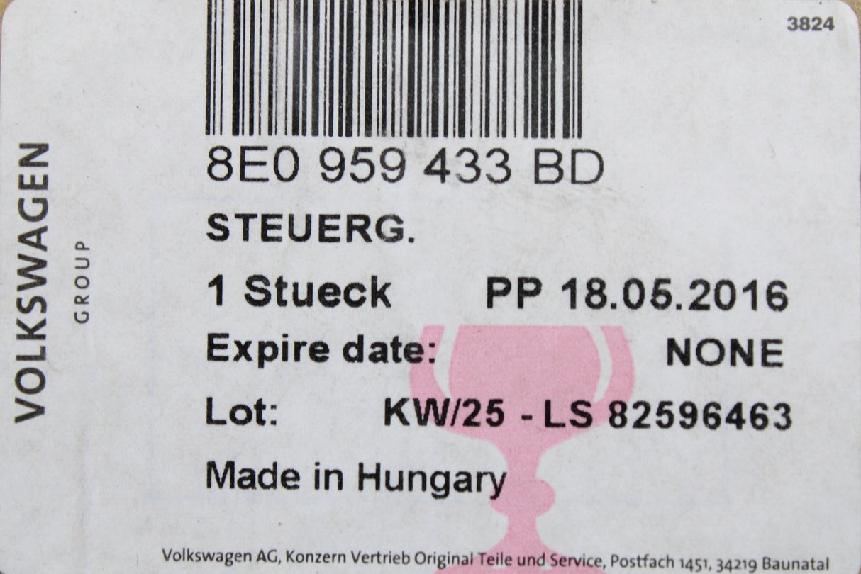 Audi A4 S4 2001-2005 convenience system control module 8E0959433BD