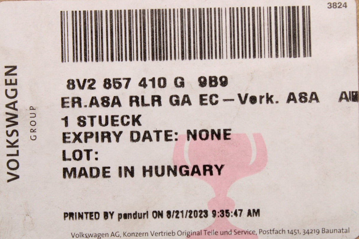 Audi A3 S3 RS3 8V 2013-20 wing mirror housing (right) 8V2857410G 9B9