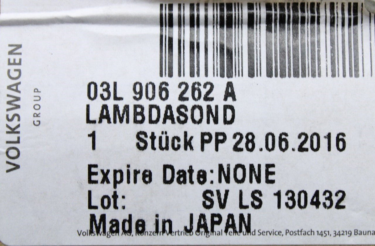 VW Golf Caddy Audi A3 SEAT Skoda 1.6 TDI lambda sensor 03L906262A