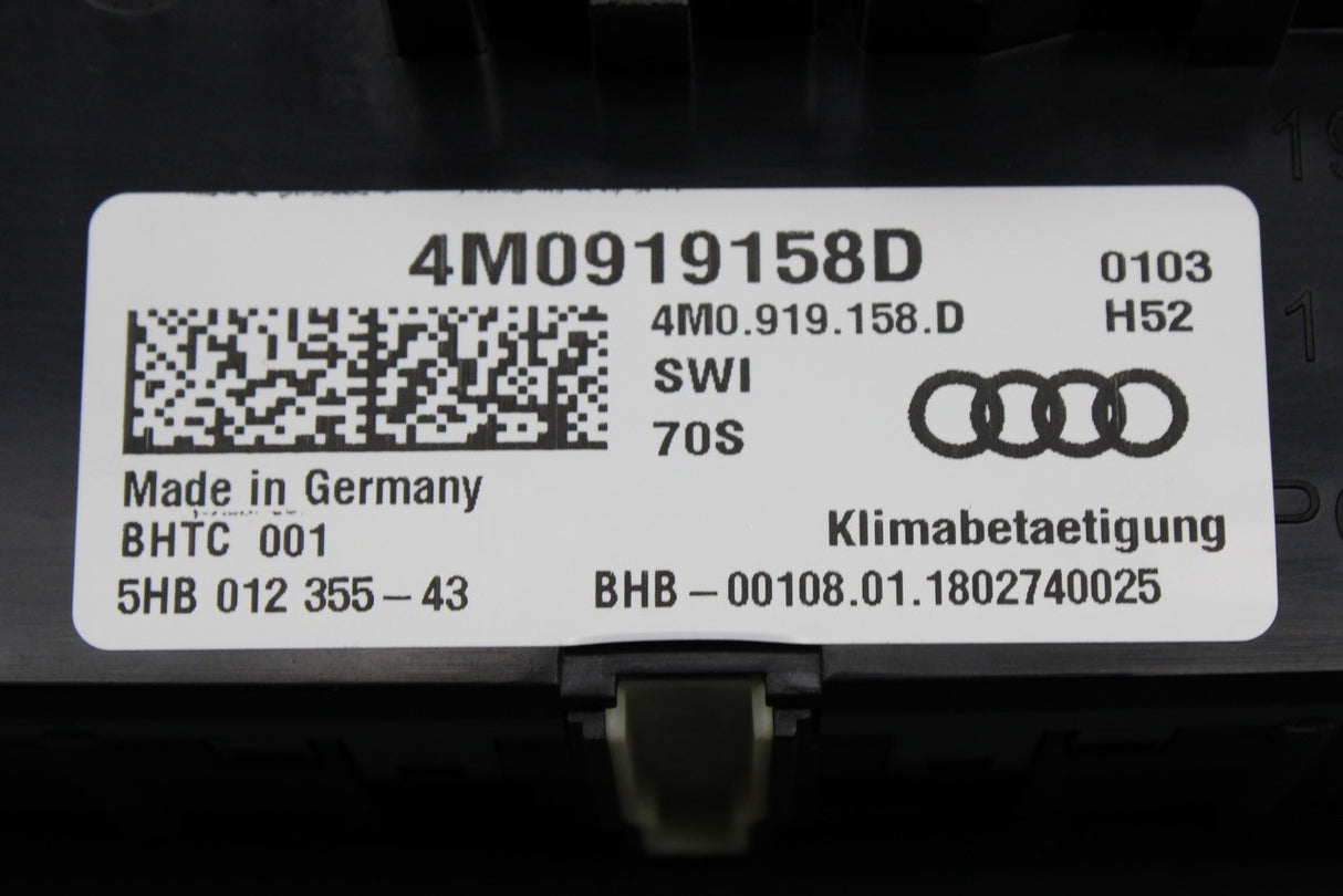 Audi Q7 2016-on rear climate control and display unit 4M0919158D SWI