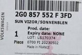 VW Polo AW 2018-on illuminated sun visor (right) 2G0857552F 3FD