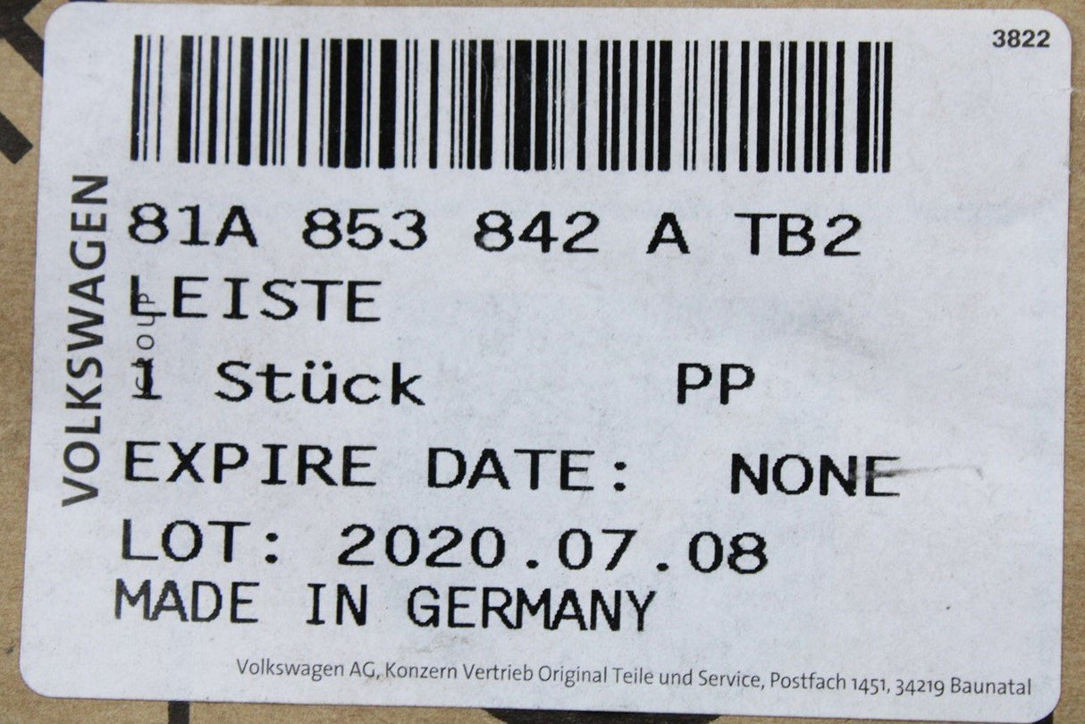 Audi SQ2 2017-21 lower rear bumper trim silver (right) 81A853842A TB2