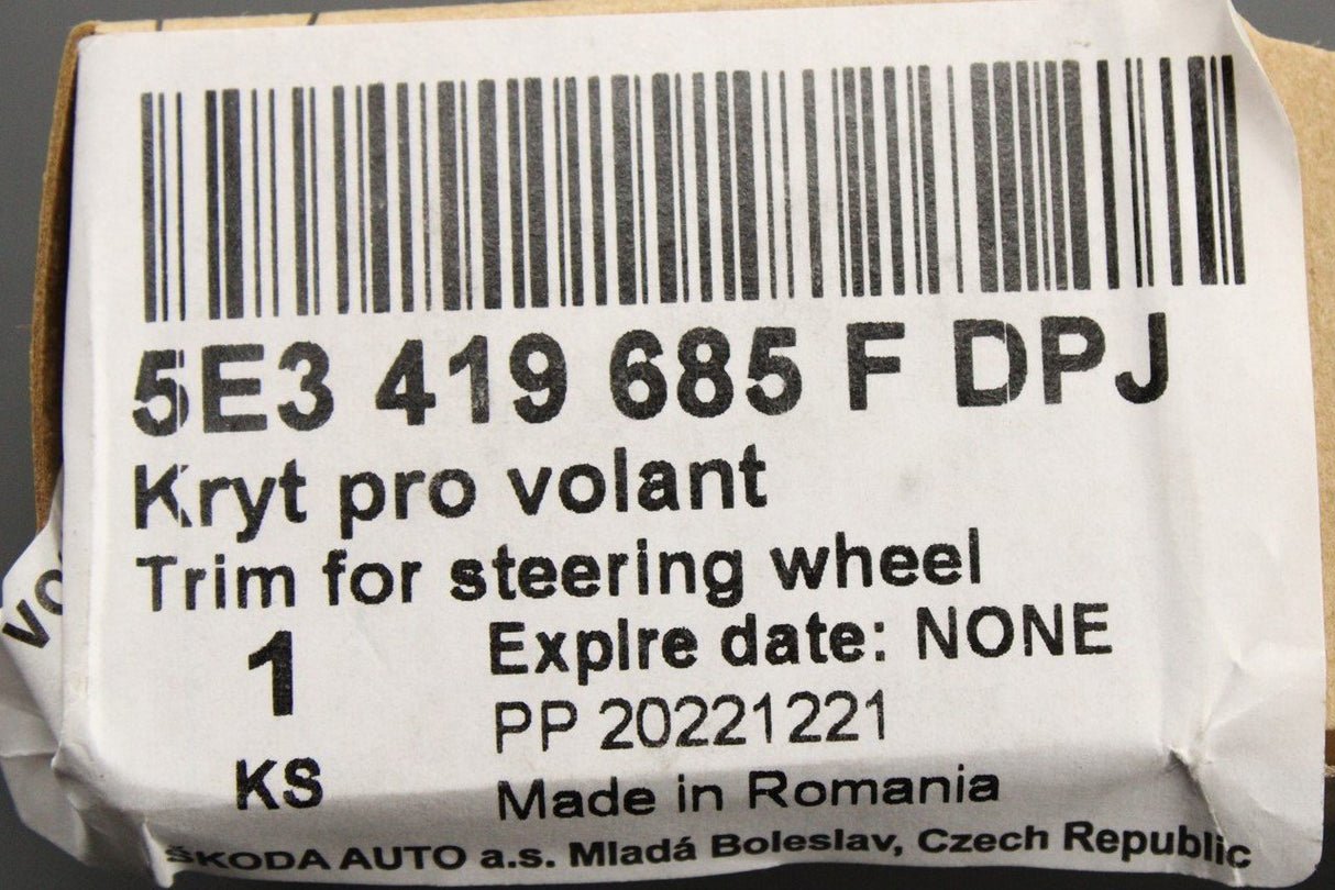 Skoda Superb Enyaq Octavia sportline steering wheel trim 5E3419685F DPJ