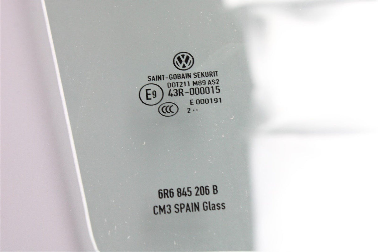 VW Polo 6R 6C 2010-2018 door window glass (rear right) 6R6845206B