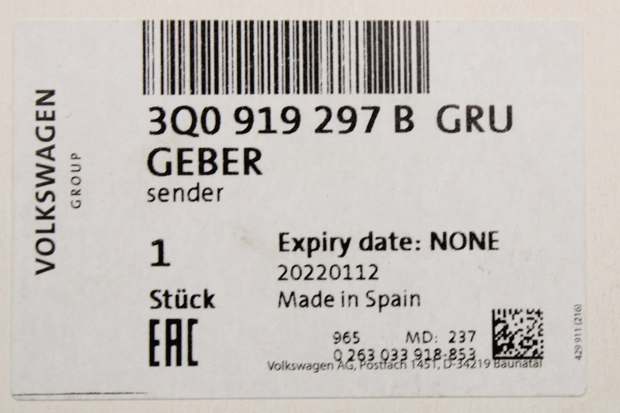 VW Tiguan 16-24 Skoda Kodiaq front parking sensor (outer) 3Q0919297B GRU