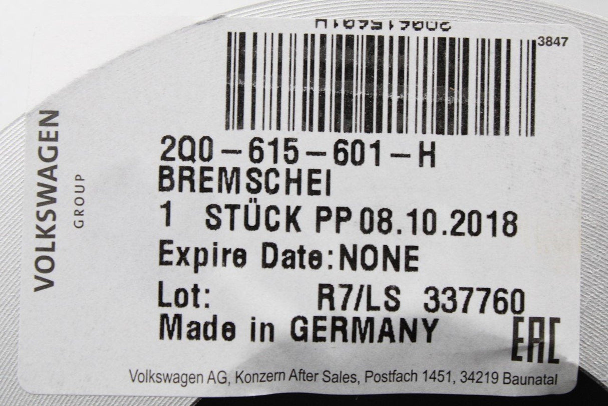 VW Polo 6R 6C Ibiza Fabia Roomster rear discs & pads set JZW698601AH