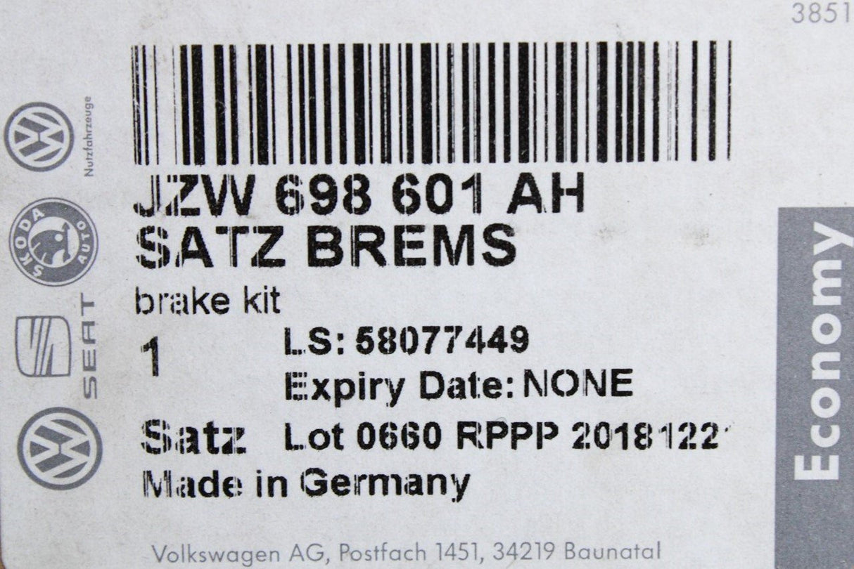 VW Polo 6R 6C Ibiza Fabia Roomster rear discs & pads set JZW698601AH