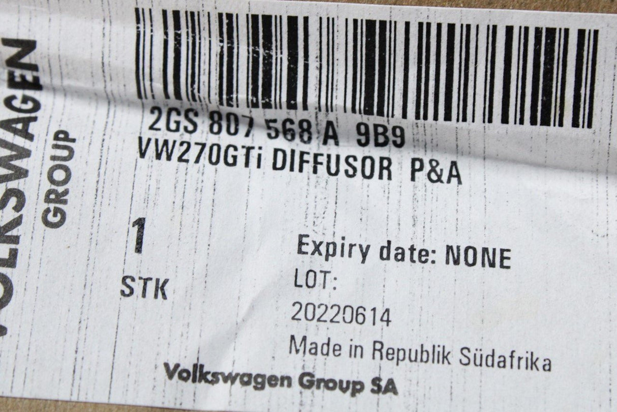 VW Polo AW GTI 2018-on bumper diffuser (rear) 2GS807568A 9B9