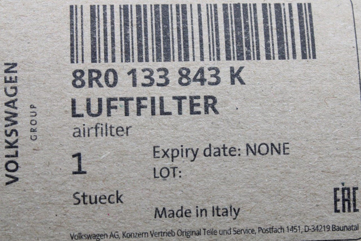 Audi A4 A5 Q5 2.0 TSFI Air filter element insert 8R0133843K