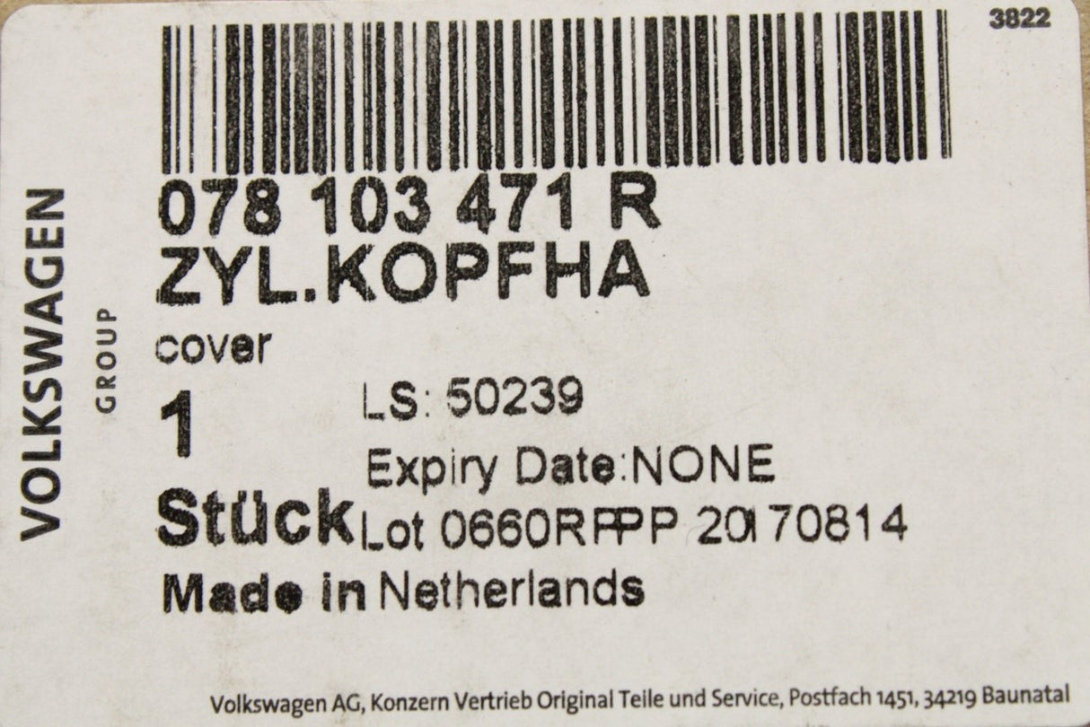 VW Audi Skoda 2.4 2.8 V6 engine rocker cover (cylinder 4-6) 078103471R