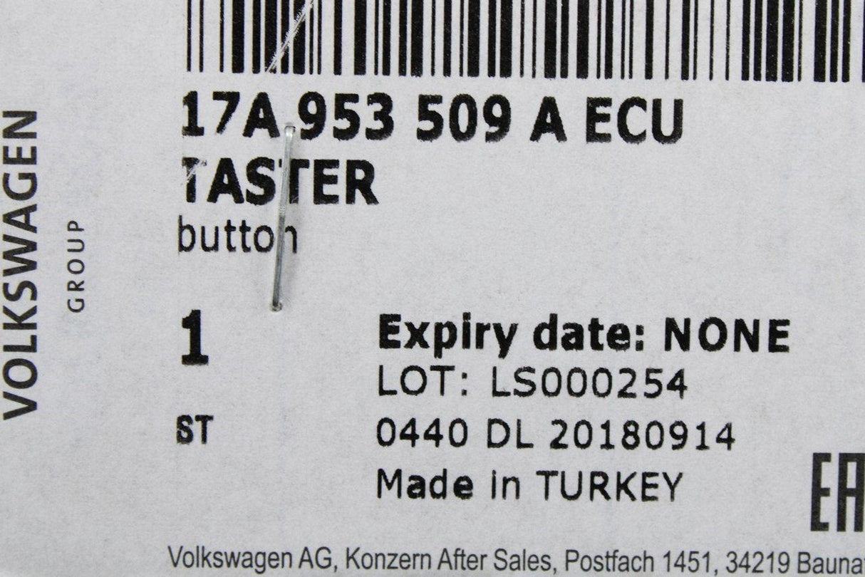 VW Golf MK7.5 17-20 Passat Jetta hazard warning switch 17A953509A ECU