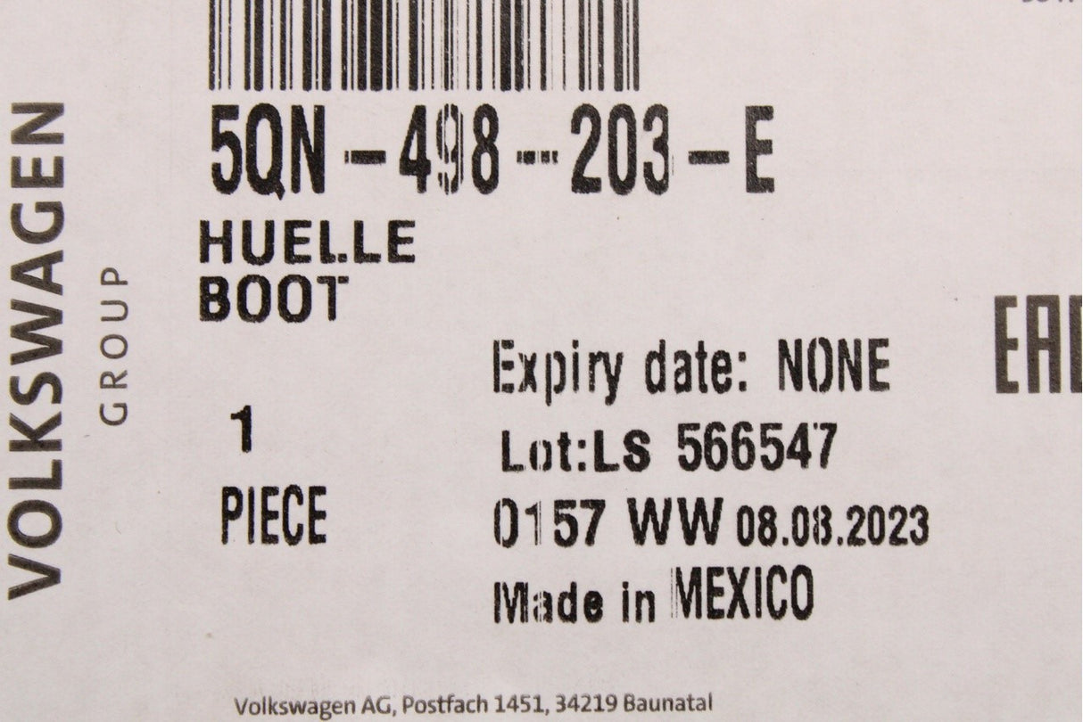 VW Tiguan Allspace 2018-2025 front outer cv boot kit (x1) 5QN498203E