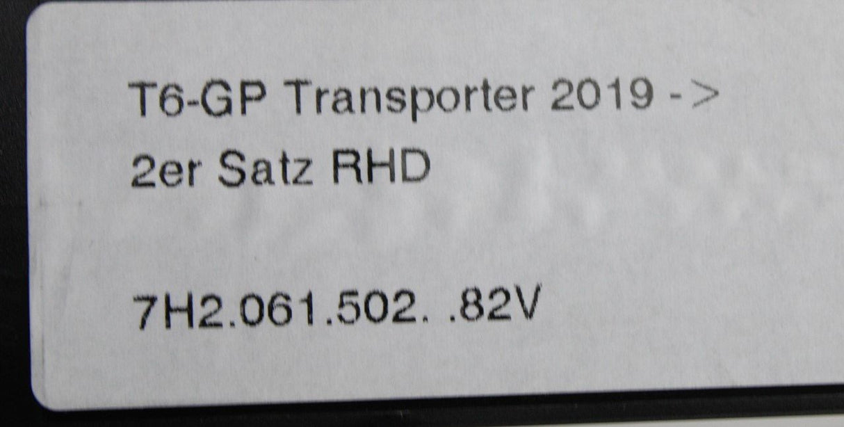 VW Transporter T6.1 2020-on rubber floor mats set (front) 7H2061502 82V
