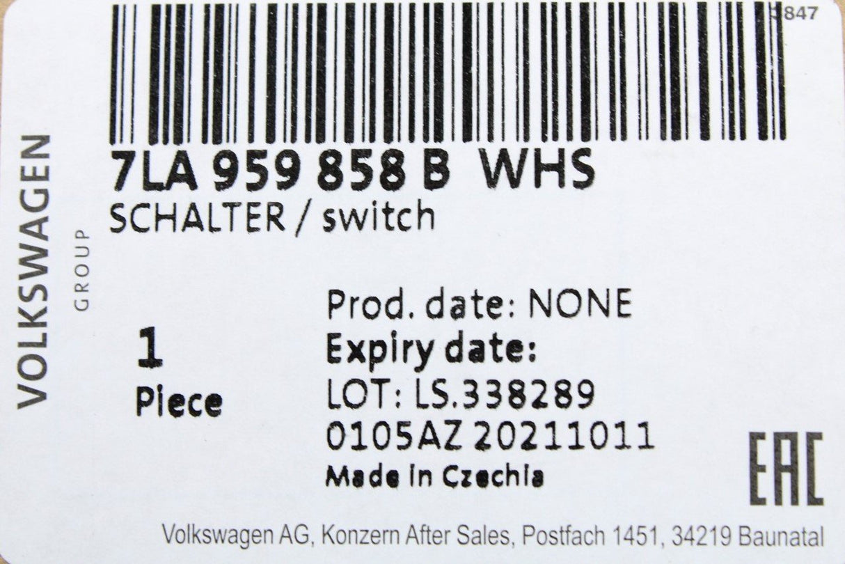 VW Transporter T6.1 Caddy drivers electric window switches 7LA959858BWHS