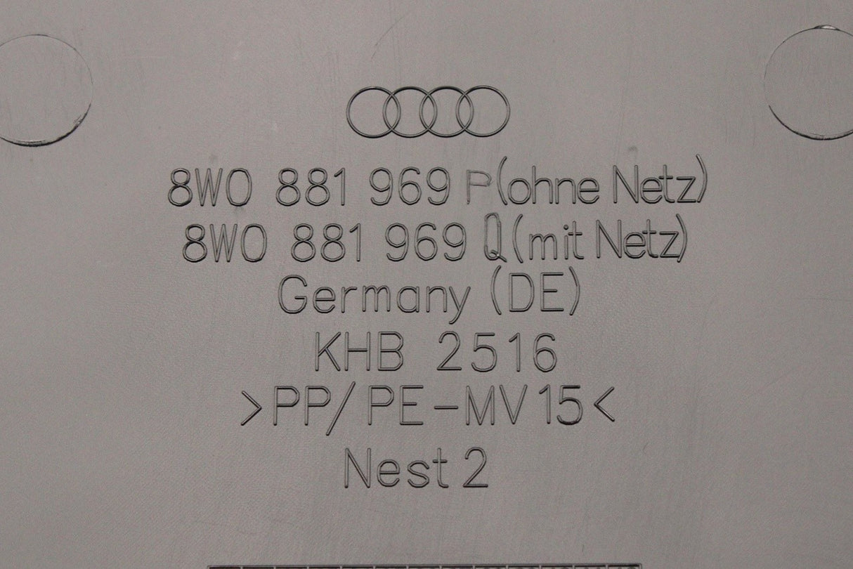 Audi A4 S4 A5 S5 2016-25 front seat backrest cover black 8W0881969P 4PK