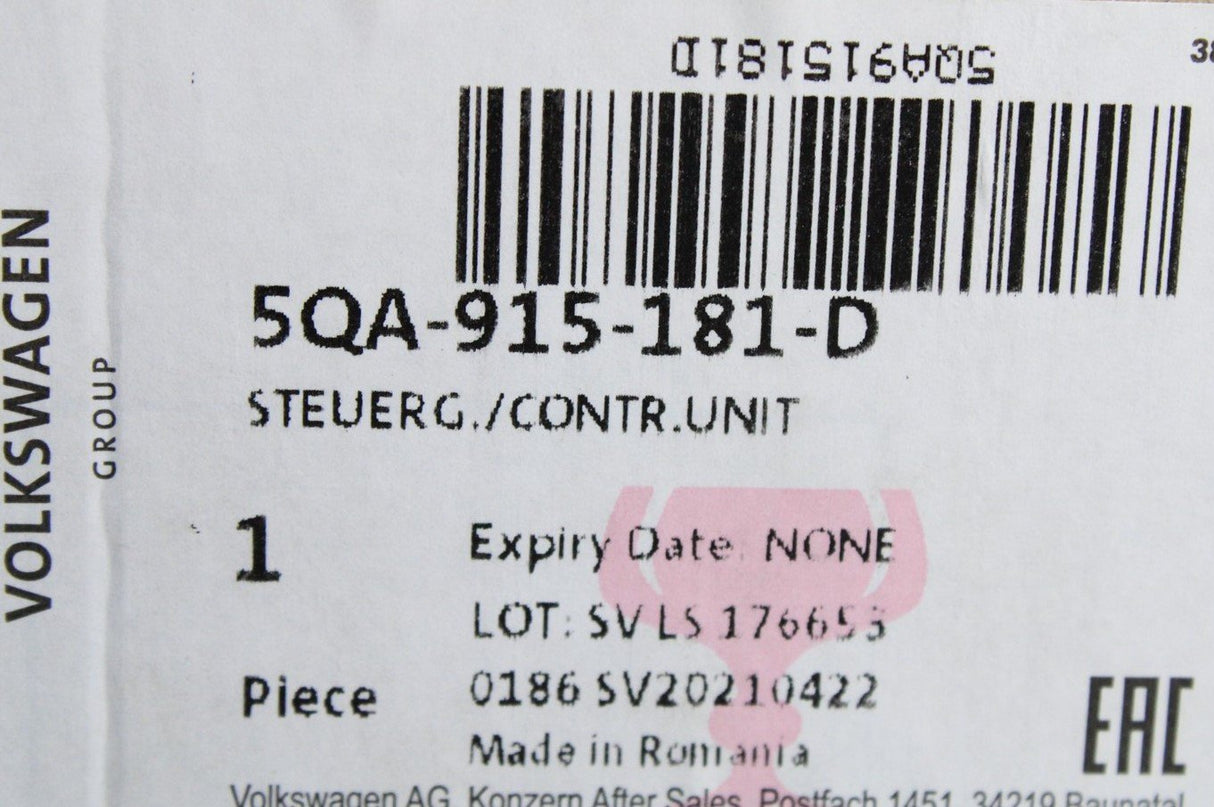 VW Tiguan Audi Q3 Skoda SEAT battery monitoring control unit 5QA915181D