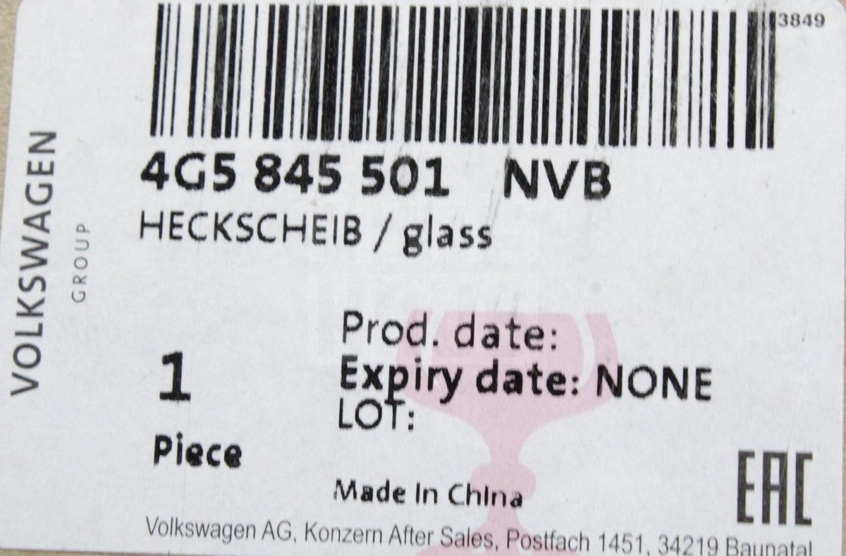 Audi A6 Saloon 2011-2018 rear heated window glass 4G5845501 NVB