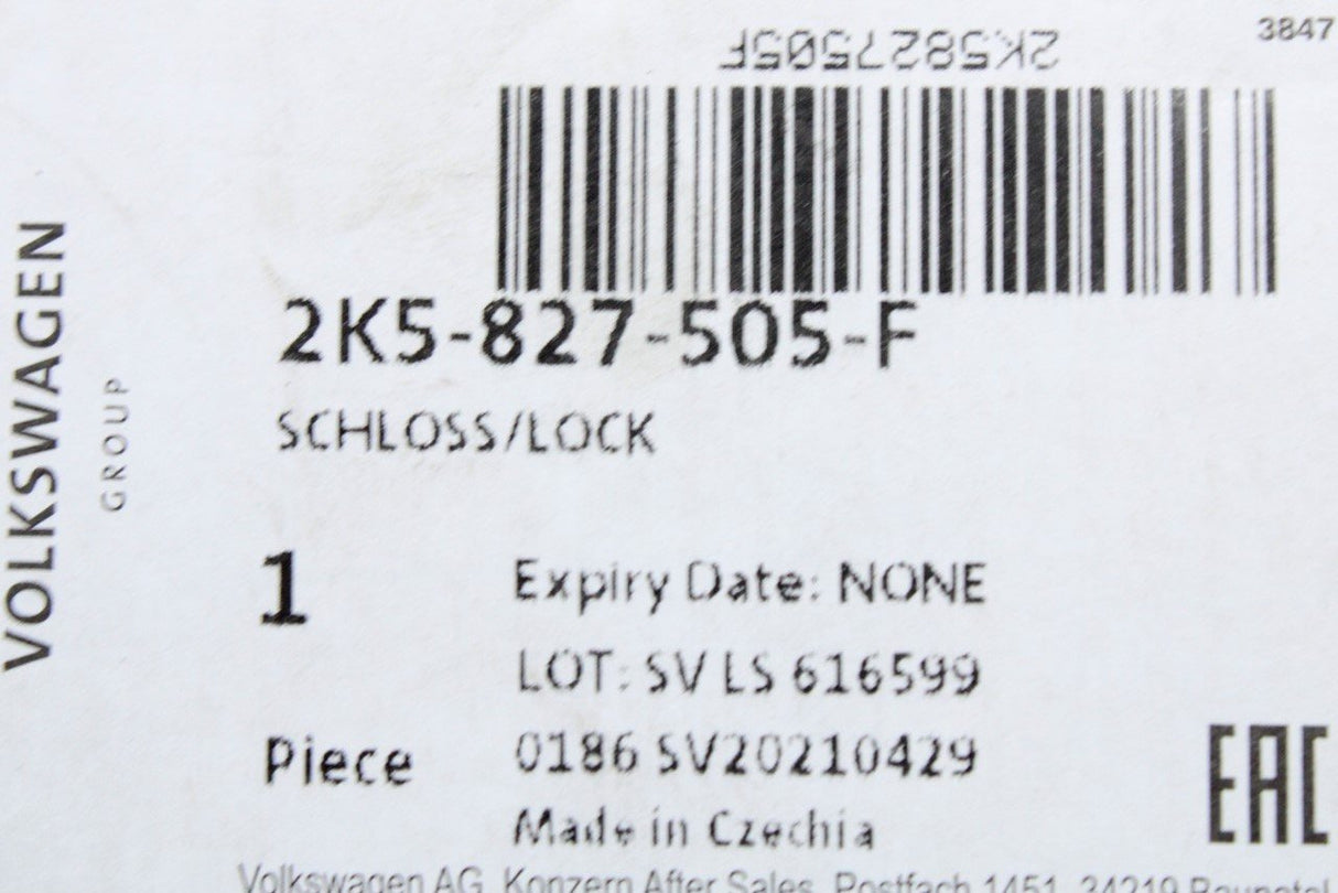 VW Caddy 2004-2020 tailgate boot lid lock latch 2K5827505F