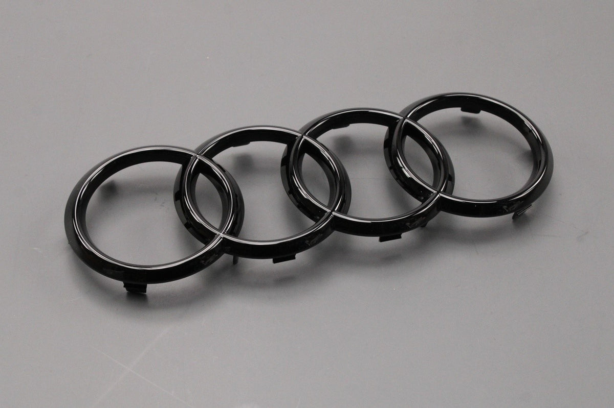 Audi A3 S3 A4 S4 A5 S5 front Audi rings badge in black 8W0071801, view 1